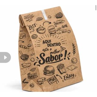 Saco Kraft Delivery 30x20x12 C/50 UNID Embalagem Hamburguer Restaurante Lanchonete em Oferta na Shopee