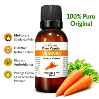 Óleo Vegetal de Cenoura 100% Puro 30ml Intensa Hidratação em Oferta na Shopee