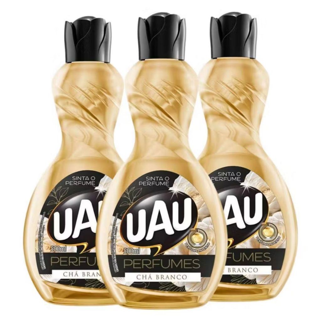 Limpador Chá Branco Uau Ingleza 500ml Kit 3un - Alta Fixação Fórmula concentrada que garante perfume prolongado em todo