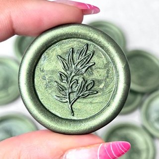 10 Lacre de Cera Convite Casamento Alecrim Verde Oliva - Raminho 01 em Oferta na Shopee