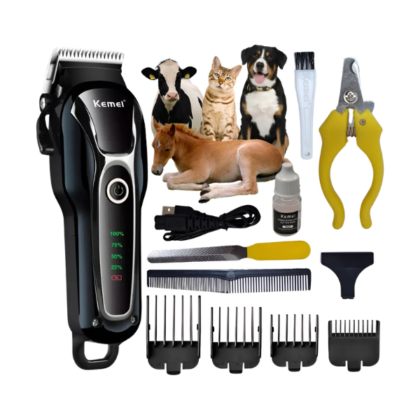 Máquina elétrica para tosa de animais, indicador de carregamento e carregador, prática no dia a dia Wassay