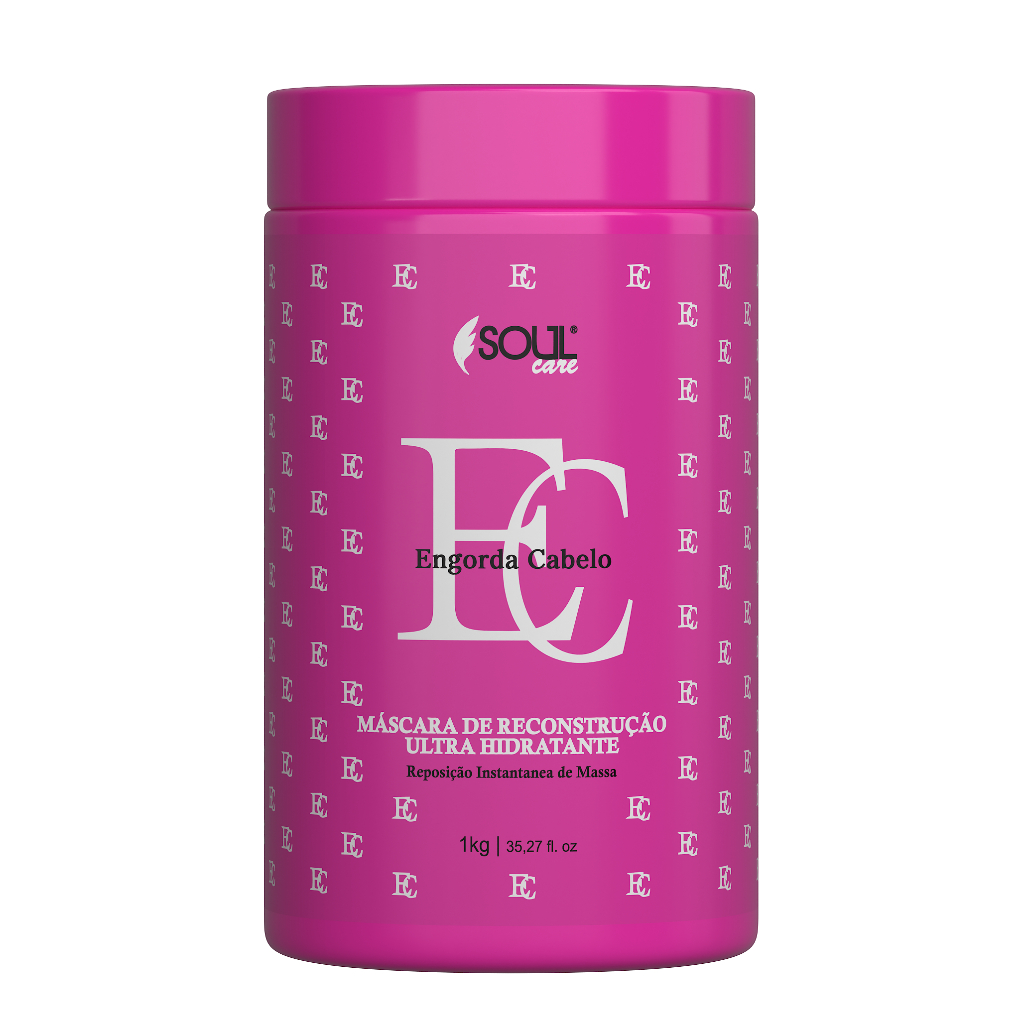 Máscara Reconstrução Capilar Profissional Engorda Cabelo Soul Care de 1 kg Cronograma Capilar