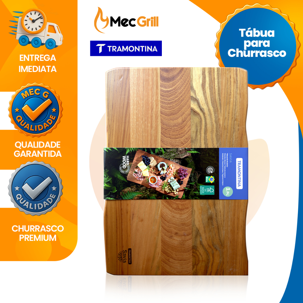 Tabua de Carne Tramontina Madeira 40x28 Churrasco Retangular Savia em Oferta na Shopee