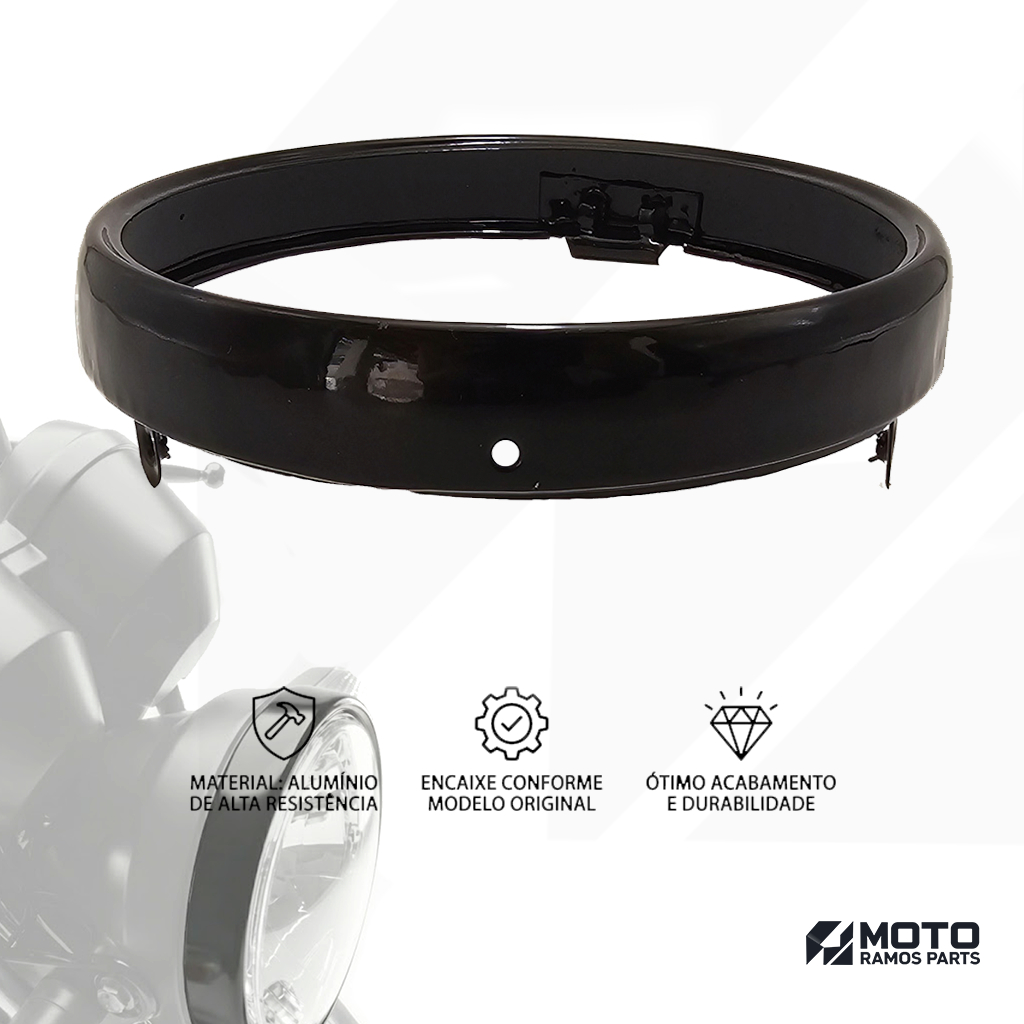 Aro de Farol Honda Titan 125 00 A 08 Titan 150 04 A 08 Fan 125 150 04 A 13 Preto