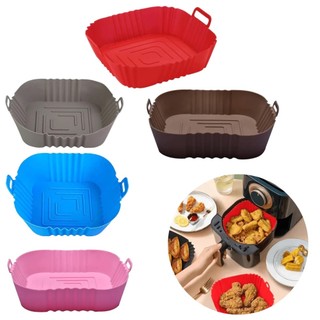 1/2/3/4/5 Forma Quadrado Assadeira Para Fritadeira Air Fryer Em Silicone Flexível Lavável