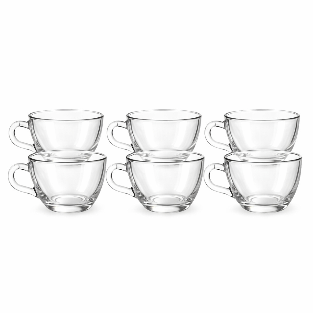 Jogo de 6 Xicaras de Vidro Transparente 220ml Chá Café em Oferta na Shopee