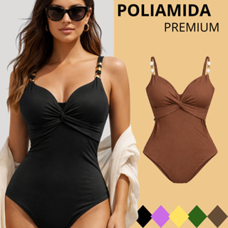 Maiô Body Feminino Moda Praia Decote Nó Bojo Forrado De Banho Alça Regulável em Oferta na Shopee