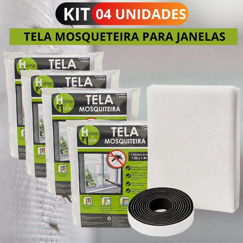Tela Mosquiteiro Para Janela 150x180cm Com Velcro Anti-inseto Autocolante Pernilongo Removível