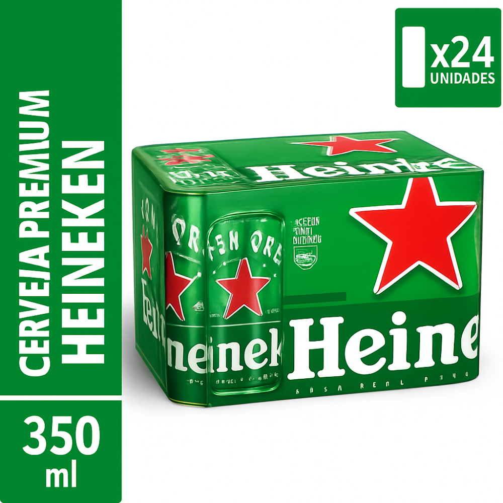 Imagem Cerveja Heineken Lager Lata 350ml -  24 unid.