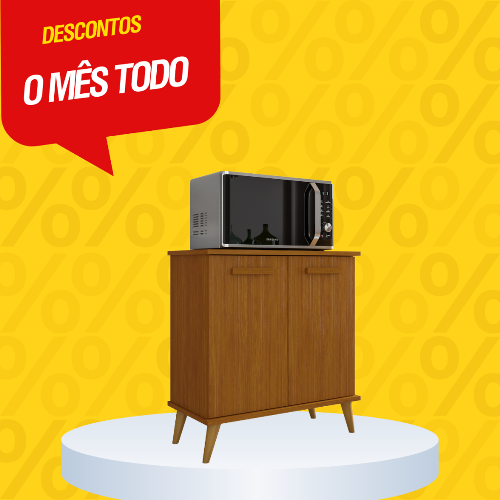 Balcão Armário Multiuso Organizador com Porta e Nicho para Cozinha - Mavi em Oferta na Shopee