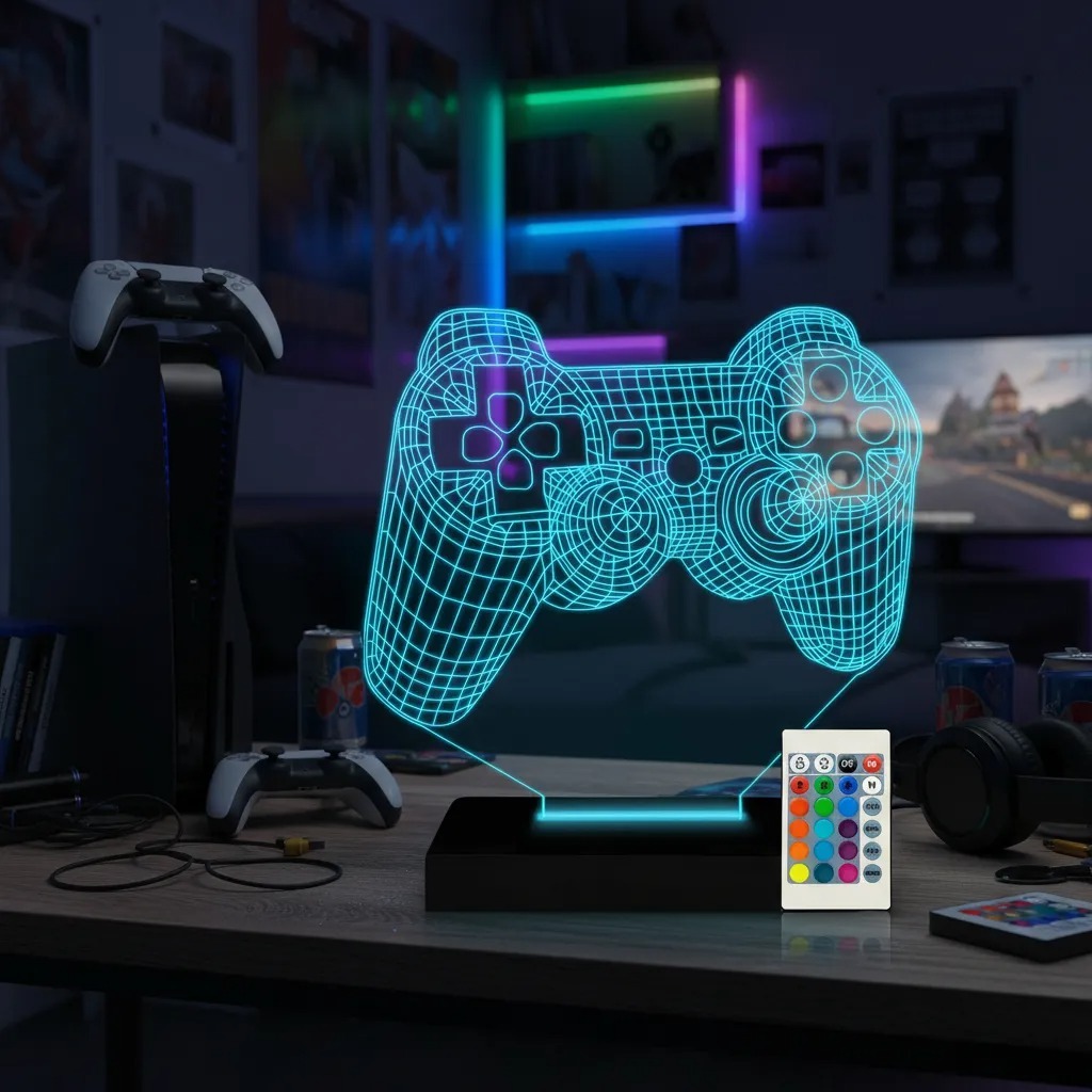 Luminária Led 3D Abajur | Controle PlayStation Game Gamer Jogo em Oferta na Shopee