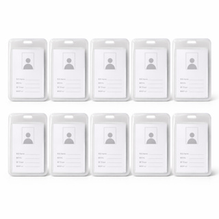 Kit 5/10/15/20 Porta Crachá Suporte Cartão Resistente Transparente Dupla Face Vertical Prova D'agua em Oferta na Shopee