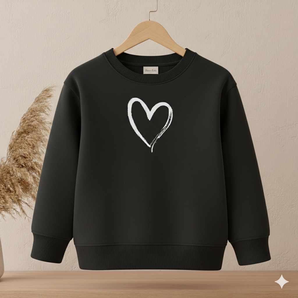 Moletom juvenil e infantil meninas blusa de frio careca estampa coração tam 02 a 16