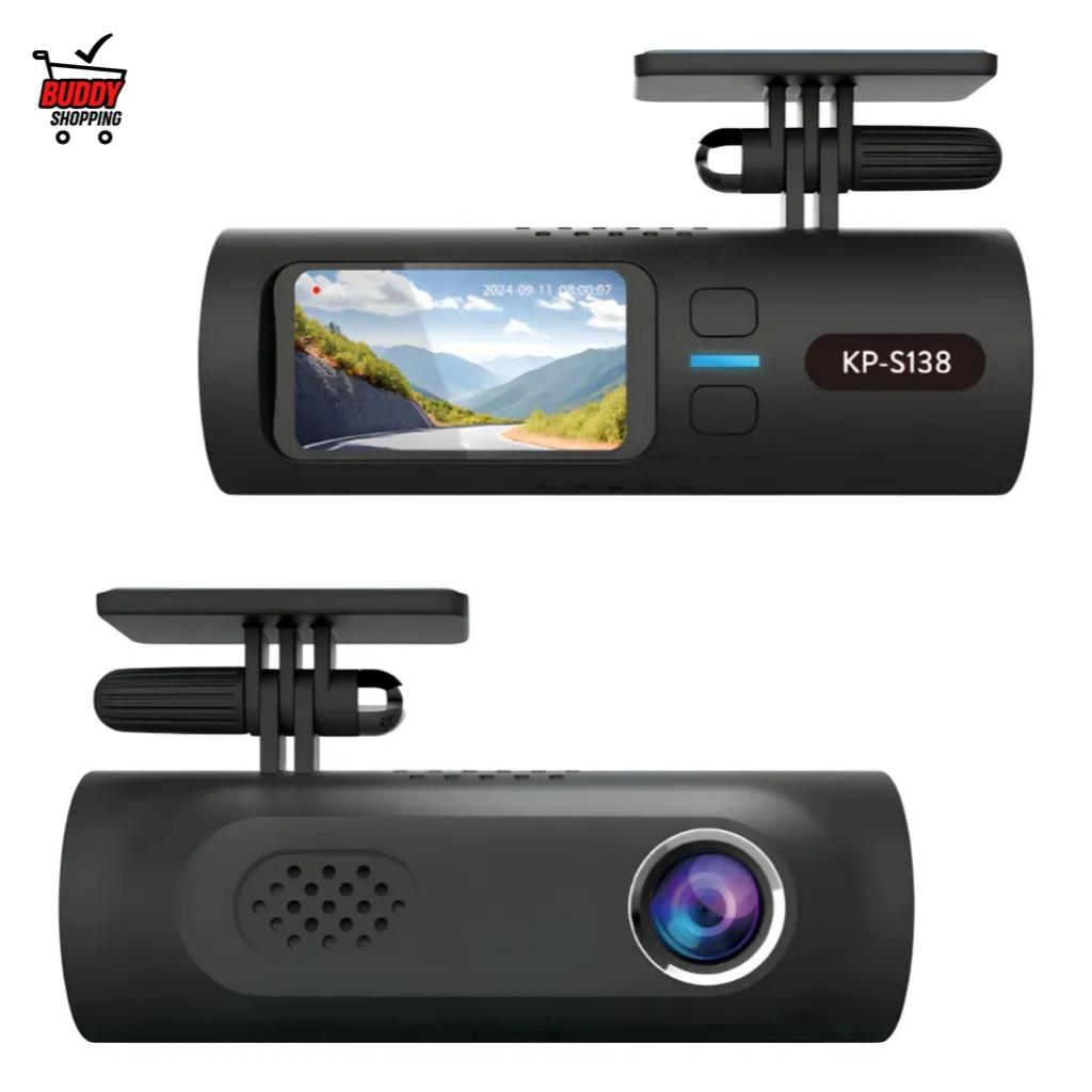 Câmera Veicular Automotiva Dashcam KP-S138 3K Lente Angular 140 Graus Sensor Colisão Preta