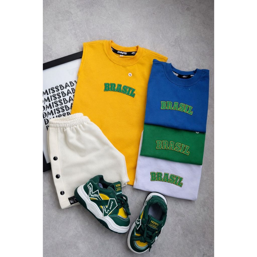 camiseta regata ESTAMPA DO BRASIL ,COPA DO MUNDO  infantil estiloso verão moda menino 02 a 12 anos| REGATA NOME Brasil