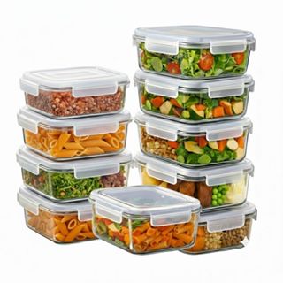 Kit 5 Potes de Vidro 640ml Hermético Marmita Fit com Tampa em Oferta na Shopee