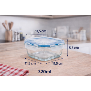Pote Hermético de Vidro 320ml Quadrado para Alimentos em Oferta na Shopee