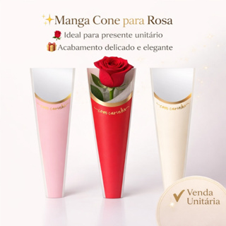 Manga Cone 48CM X 15,5 X 2,5 Para embalar Rosa Unitária 100 unidades em Oferta na Shopee