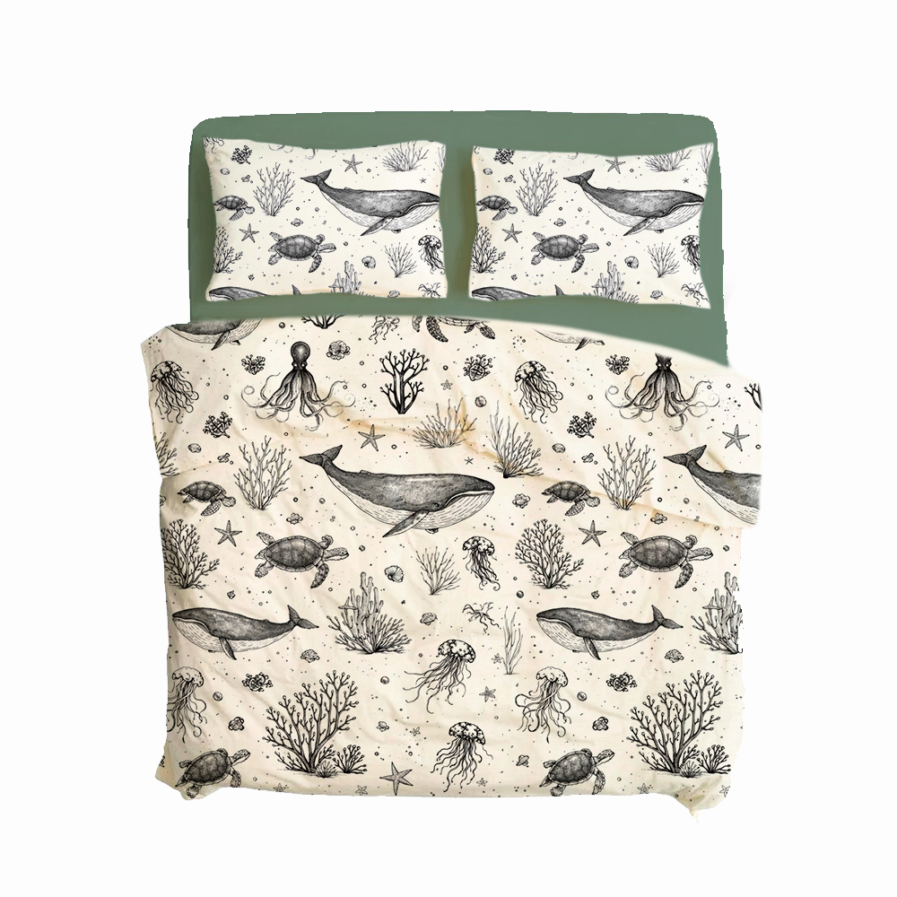 Edredom fundo do mar casal - edredom fundo do mar - edredom solteiro- edredom Queen fundo do mar
