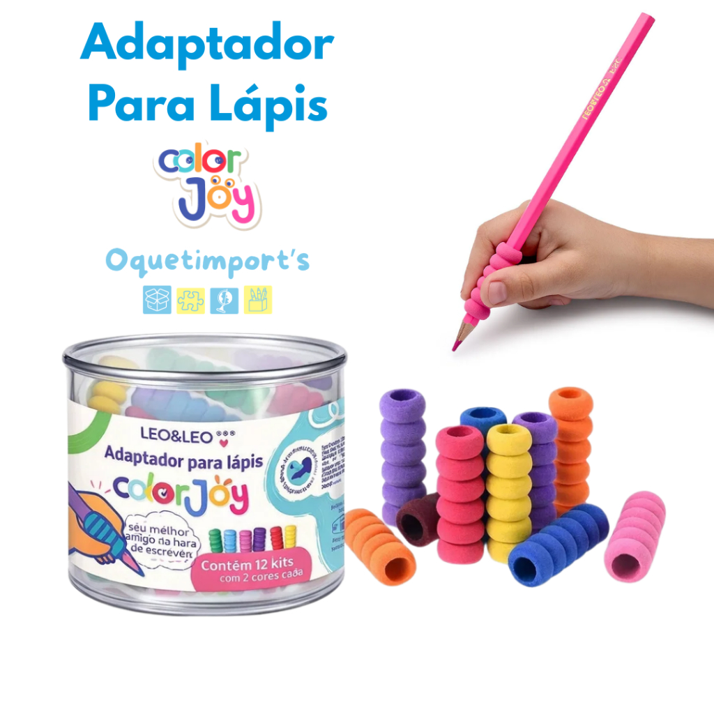 12 Pares de Adaptador Para Lápis HB Crianças Atípicas TED TDAH TOD 24 Unidades Colorjoy