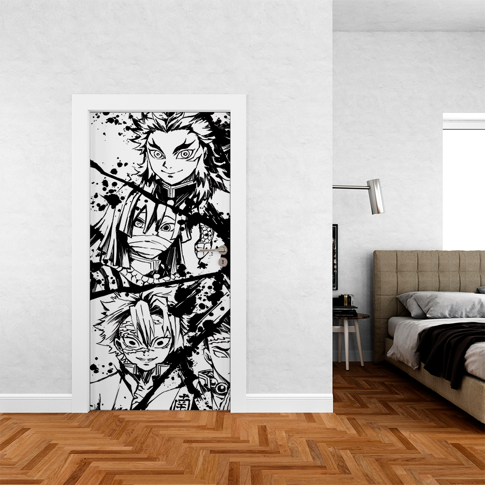 Capa De Portas Decorativa em Tecido Helanca 85x210cm Modelo Veste Fácil Tema Estampado Kids Dmn Slyr
