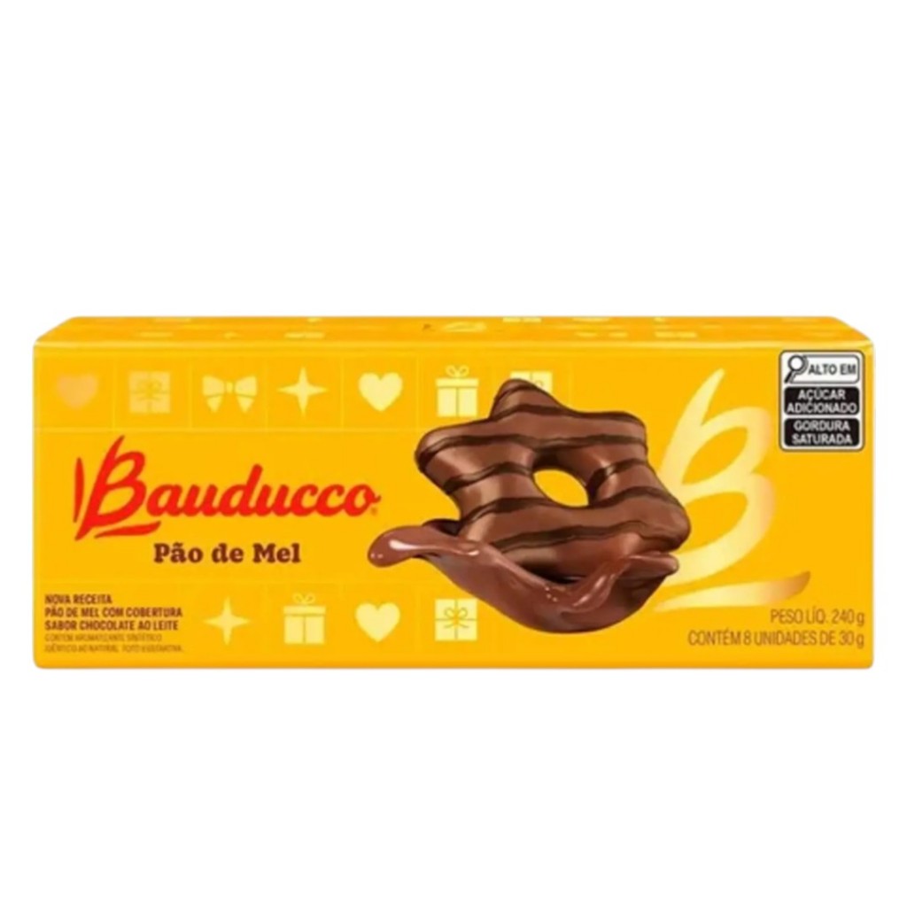 Kit Pão De Mel - BAUDUCCO 240g - Caixa Com 8 Unidades De 30g