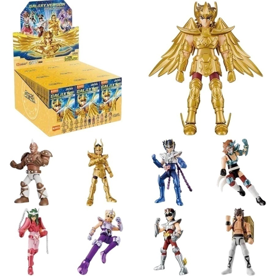 Boneco Blokees Cavaleiros do Zodíaco Saint Seiya Colecionáveis Blocos de Montar 1 unidade aleatória Série 1