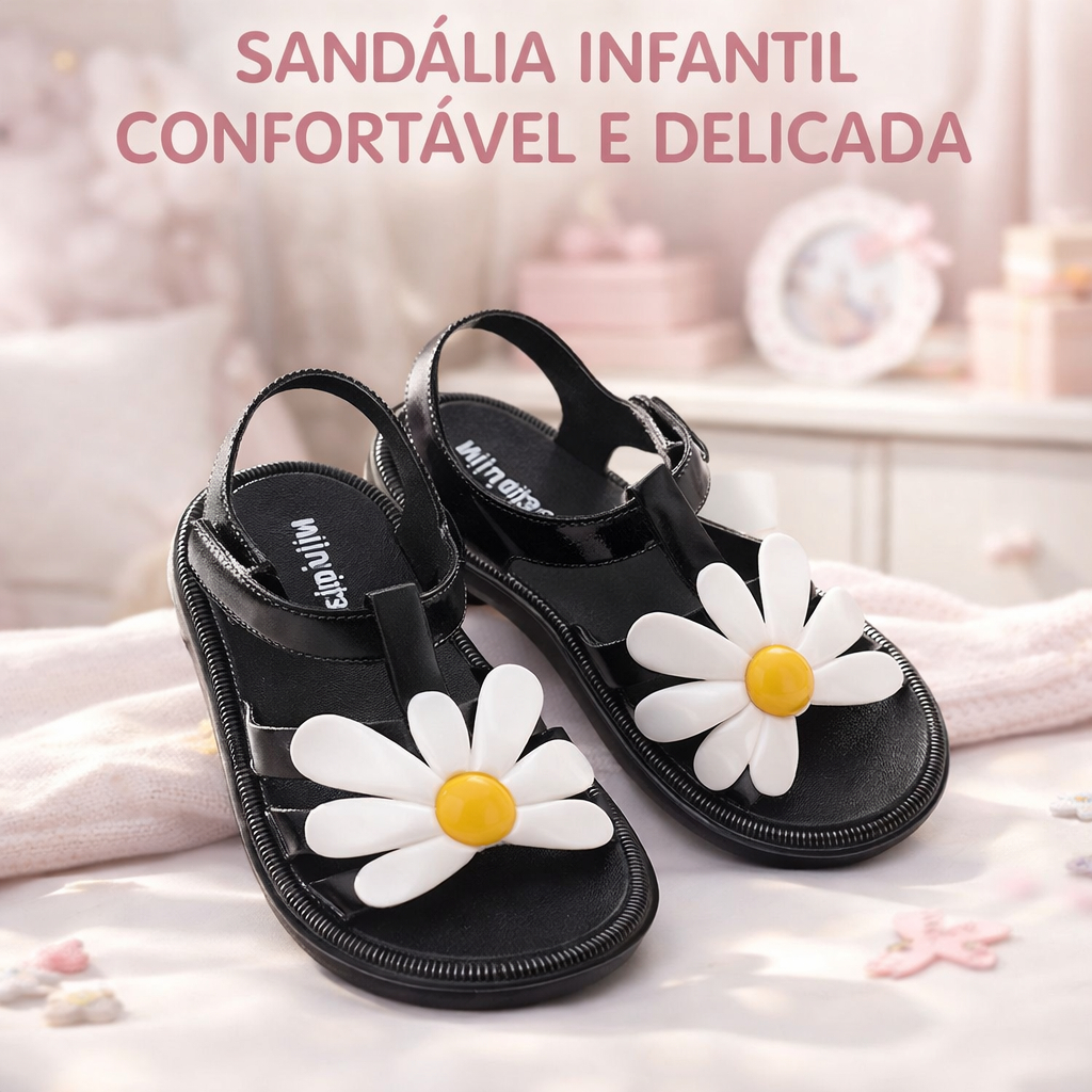 Sandália Infantil Menina Confortável com Papete para Lançamento