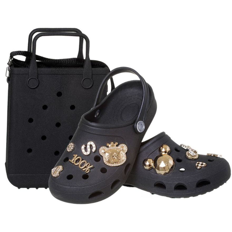 Combo Babuche Infantil E Bolsa Alça ajustavel Meninas Sandália Bótons Removíveis dia a dia meninas estilosas