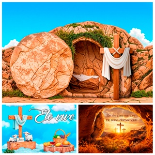 Painel Fundo Fotográfico Páscoa Religiosa Ele Vive Tecido Sublimado 1,5x2,2 Mt em Oferta na Shopee