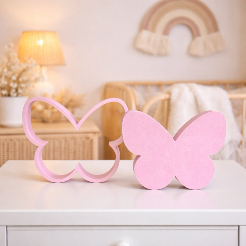 Kit Borboletas Decorativas Quarto Infantil Ninho Cômoda Prateleira Decoração Menina 2 Peças