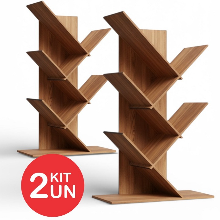 Kit 2 Suporte Organizador de Livros em MDF Escritório Estante em Oferta na Shopee