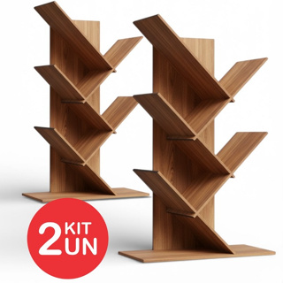 Kit 2 Suporte Organizador de Livros em MDF Escritório Estante em Oferta na Shopee