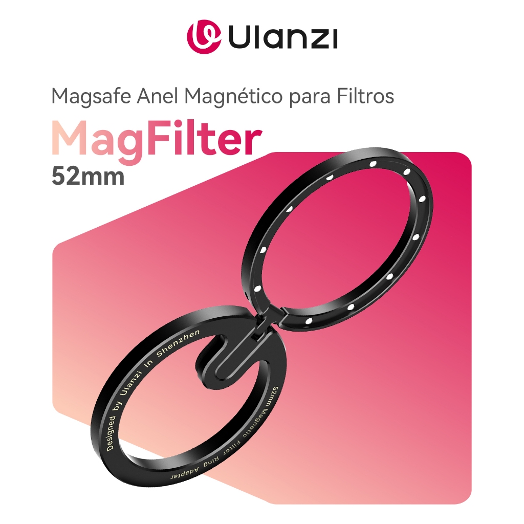 ULANZI MagFilter 52mm Magsafe Anel Magnético para Filtros – Adaptador para Celular M019GBC1
