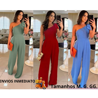 Macacão Feminino de Festa com Bojo | Forro, Laço no Ombro | Elegante e Sofisticado em Oferta na Shopee