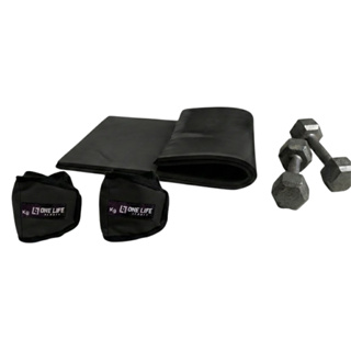 Kit Academia em Casa | Colchonete + Halter 3kg + Caneleira 3kg | One Life Sports® - Treino Funcional em Oferta na Shopee