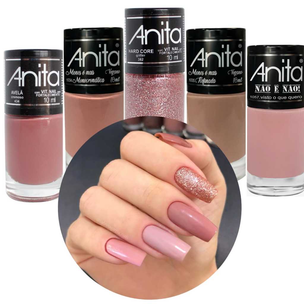 kit 5 Esmaltes Anita Delicada em Oferta na Shopee