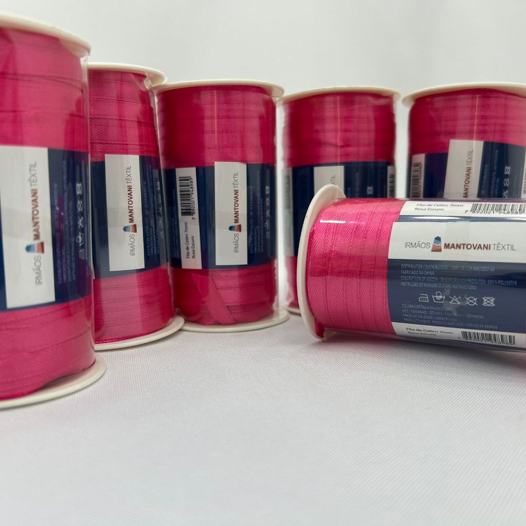 Fita de Cetim 7mm 100% Poliéster Várias Cores Ideal para Laços, Embalagens e Artesanato - Escolha o Tamanho
