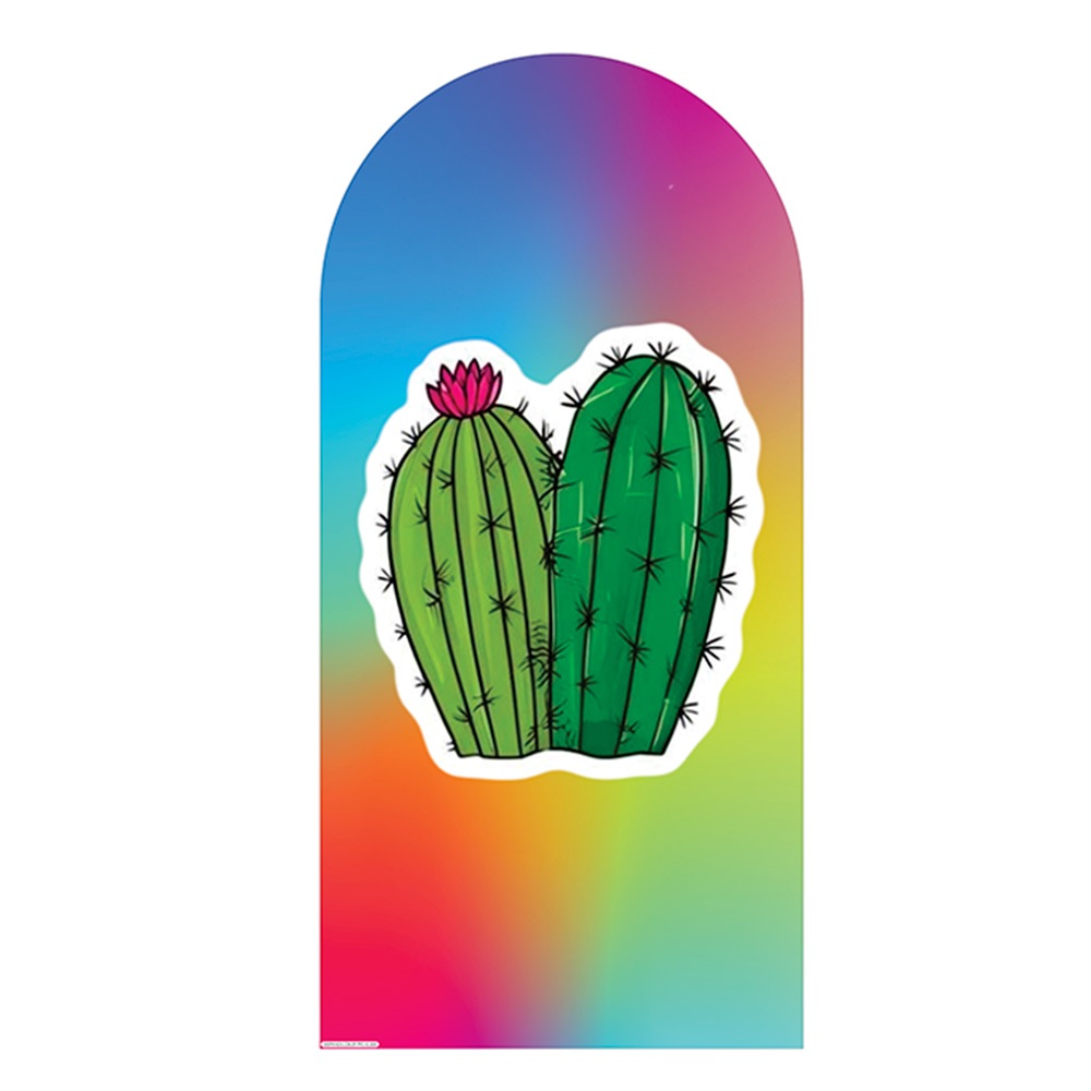 Capa para Painel Romano Tema Cacto Decoração Festa Infantil Estilo Mexicano Floral Colorido Tecido