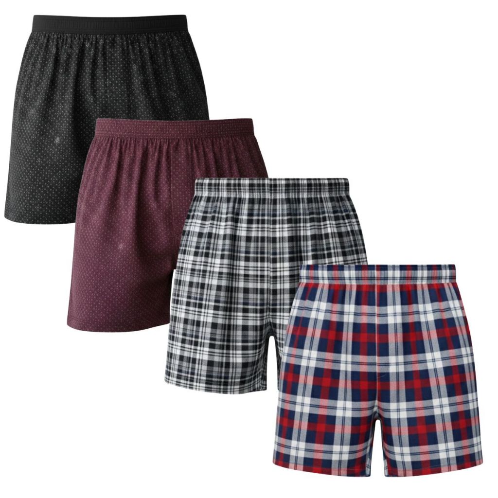 Kit 4  Cueca Samba Canção Short Dormir Masculino Confortavel Fresco Moda Casual