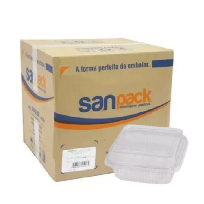 Kit 100 Potes 200ml com Tampa Sanpack S641 Quadrado Resistente p/ Sobremesa Confeitaria Delivery em Oferta na Shopee