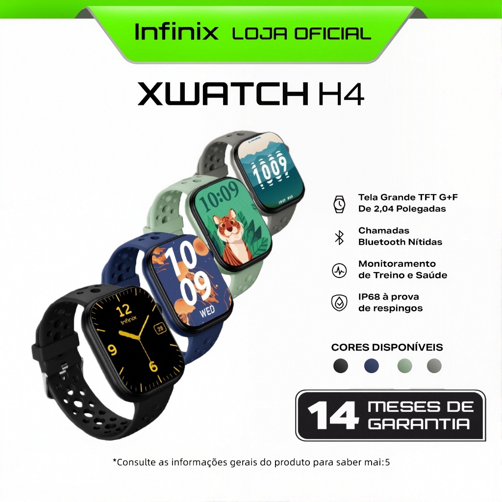 Smartwatch Infinix Xwatch H4 Ip68 Bt Monitoramento De Saúde em Oferta na Shopee