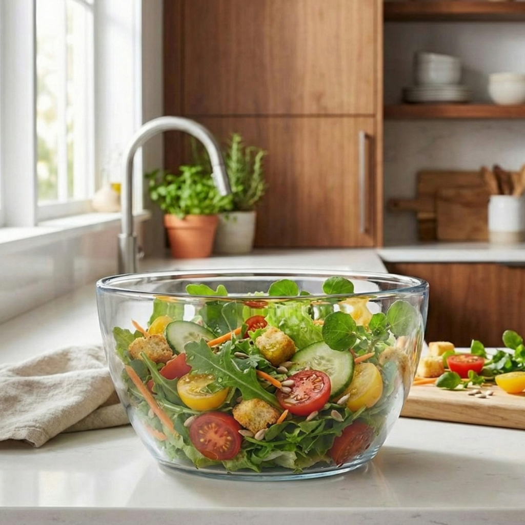 Bowl Vidro Grande Tropical Saladeira Tigela Servir Mesa Posta Cozinha 4750ml Ruvolo em Oferta na Shopee