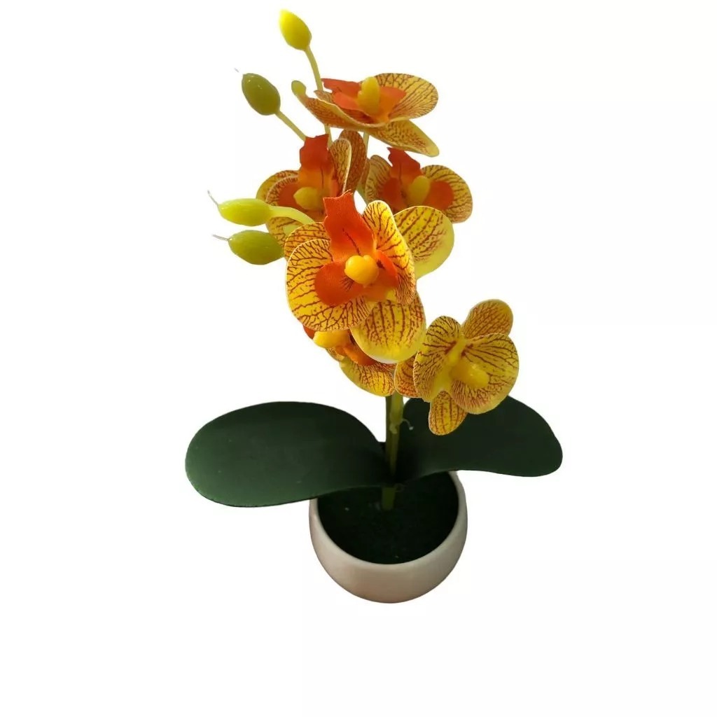Arranjo Orquídeas Mini Planta Artificial Vaso Decorativo Arranjinho Completo Arranjo Lindo 2026