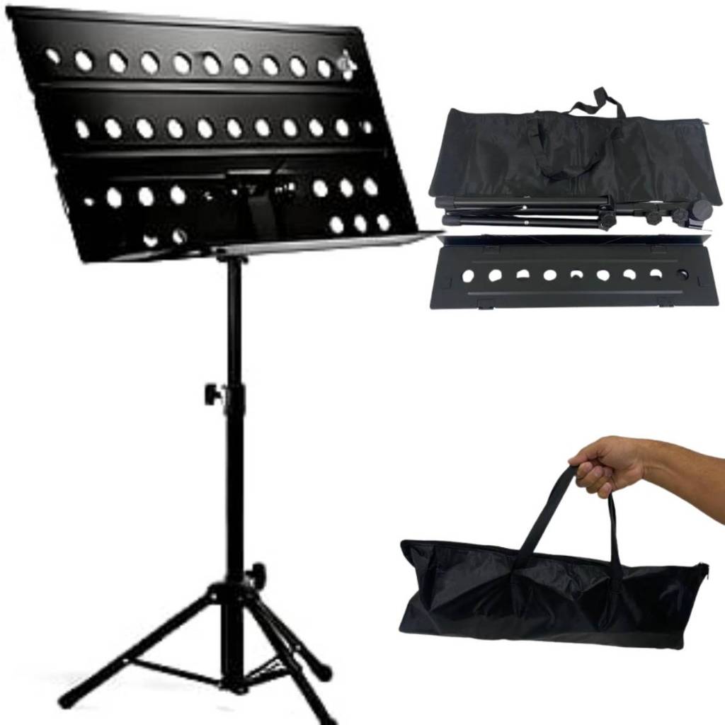Suporte Estante Partitura Pedestal Tripé Desmontável Resistente Profissional + Bag para Transportes