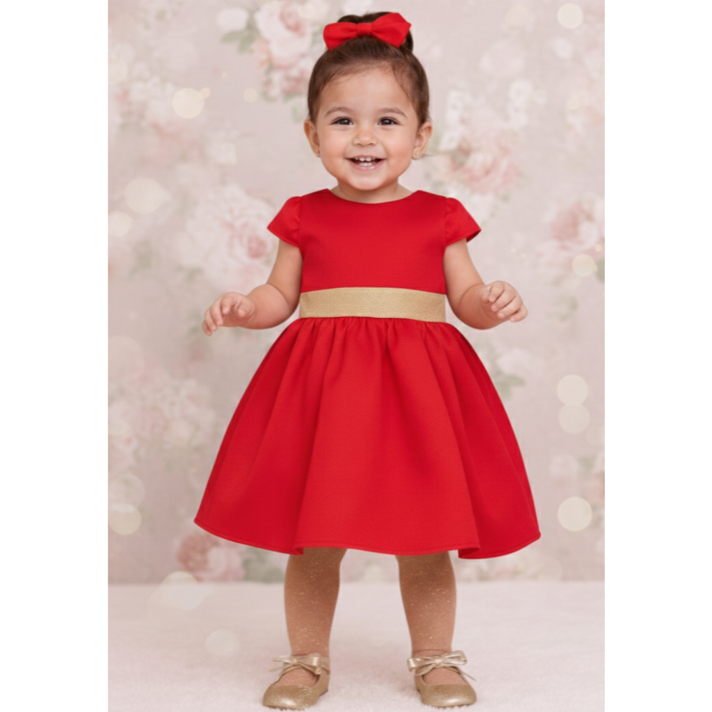 Vestido Infantil Menina Bebe Natal Ano Novo Presente Blogueirinha Fotos Roupa bebe Mini Diva