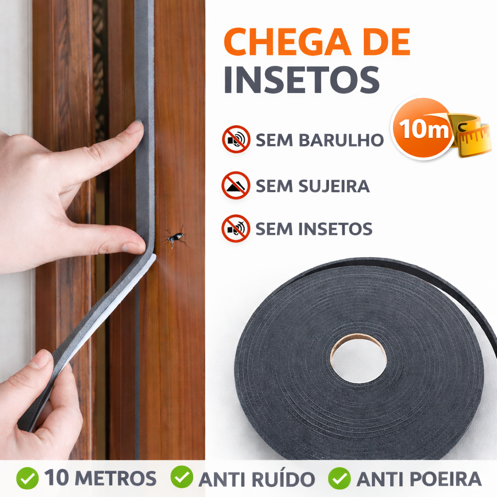 Veda Fresta Portas Janelas Anti Ruido Insetos - 10 Metros em Oferta na Shopee