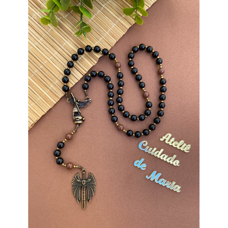 Terço São Miguel Arcanjo - Terço Católico Artesanal - Rosário - Nossa Senhora - Oração Rosário
