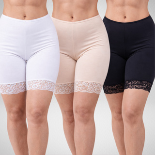 Kit 3 Bermudas Feminina Segunda Pele Anágua com Renda Conforto e Estilo em Oferta na Shopee