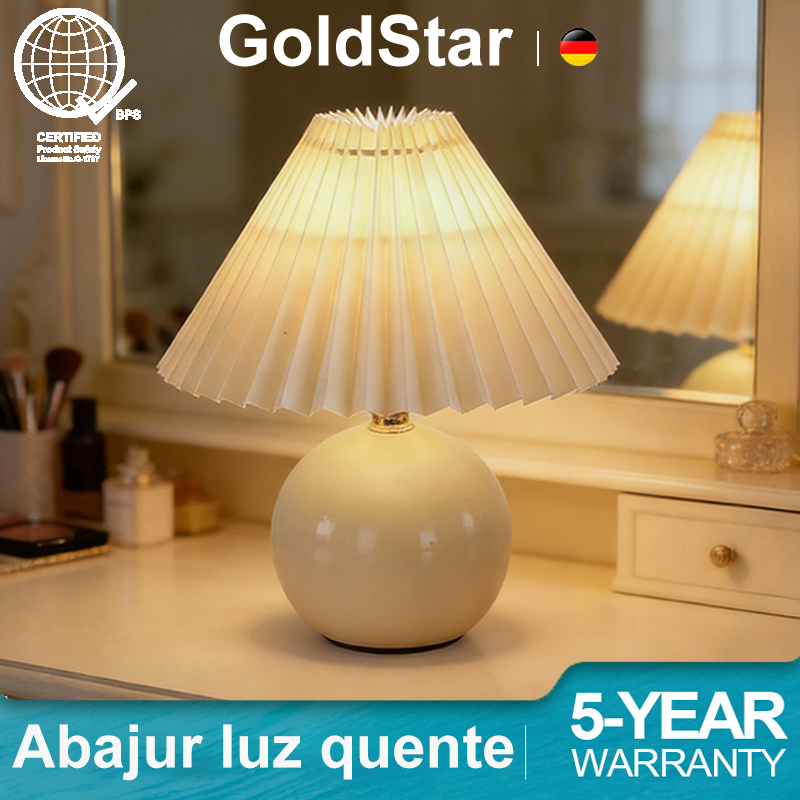 GoldStar Luminária Mesa Led Cerâmica Abajur Quarto Abajur Sala Brilhante Luminária Com abajur